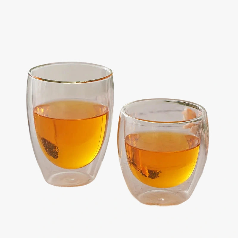 Transparent Borosilicate Double Wall Glass for Espresso, Drinks, and Desserts