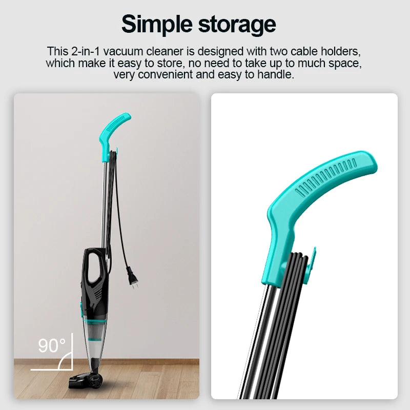 2-in-1 Lightweight Corded Vacuum with Long Cable and Multi Nozzles