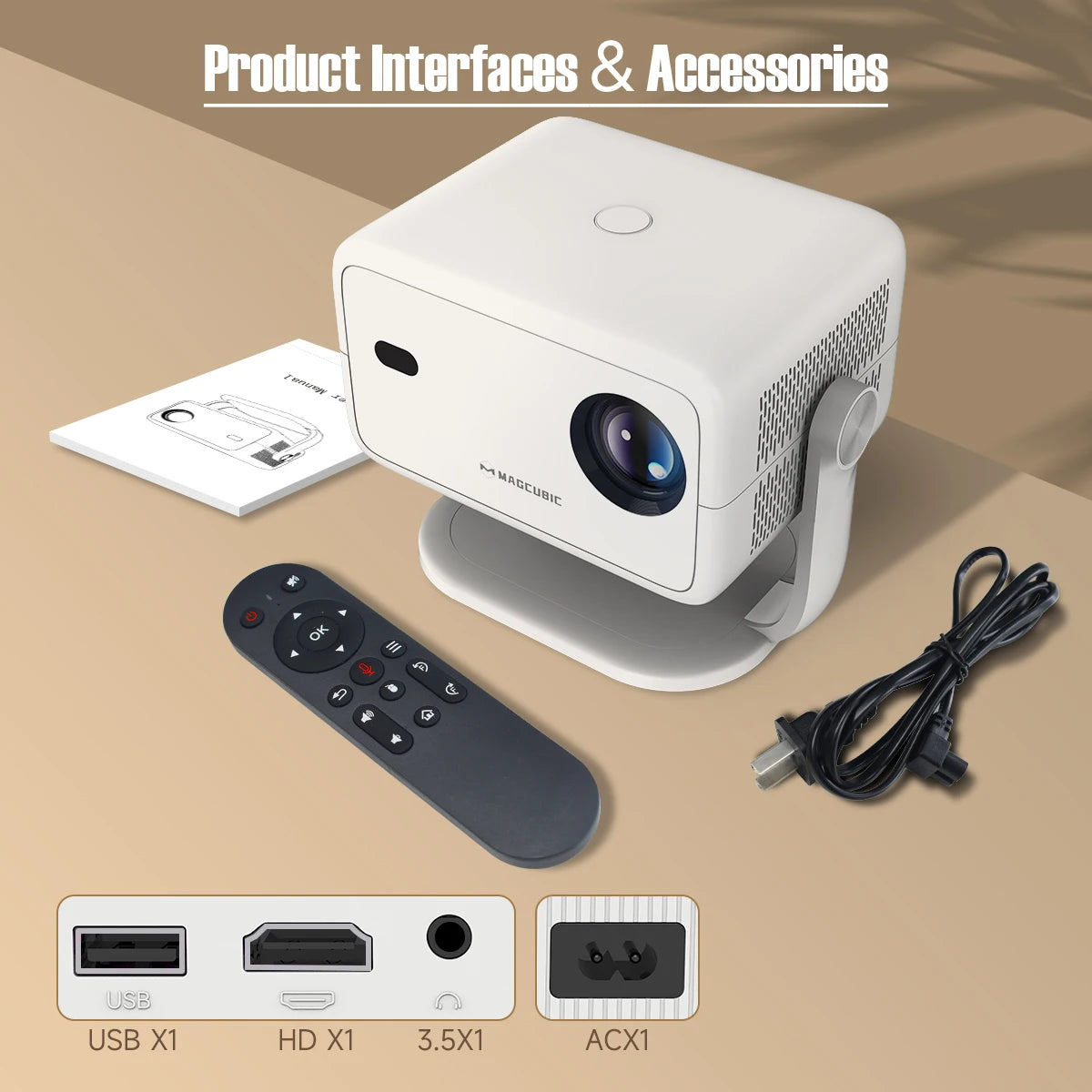 Magcubic 4K Portable Projector with Android 11 and 650ANSI Brightness