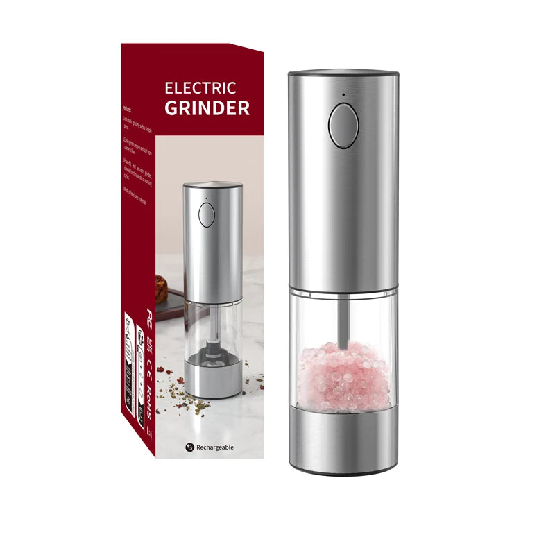 Wireless Electric Salt & Pepper Grinder Stainless Steel Adjustable