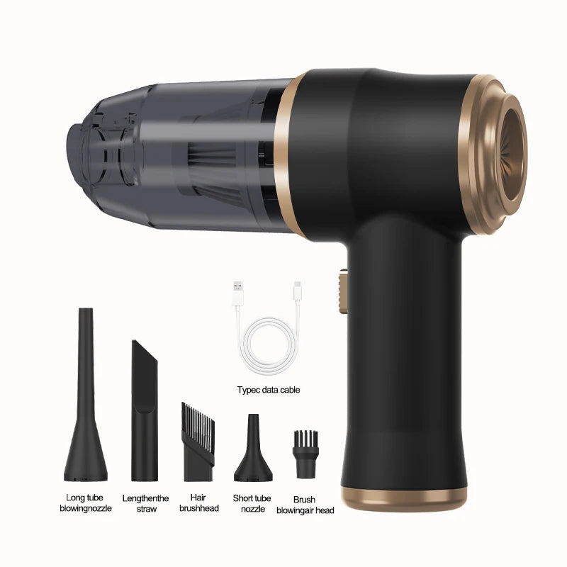 Mini Wireless Car Vacuum Cleaner with Powerful Suction for Home and Auto Use