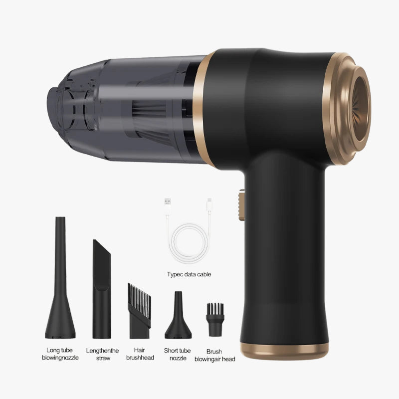 Mini Wireless Car Vacuum Cleaner with Powerful Suction for Home and Auto Use