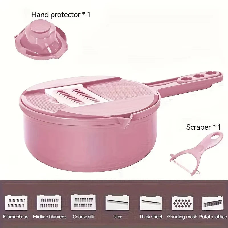 Multi-Functional 9-in-1 Manual Vegetable Slicer with Interchangeable Blades