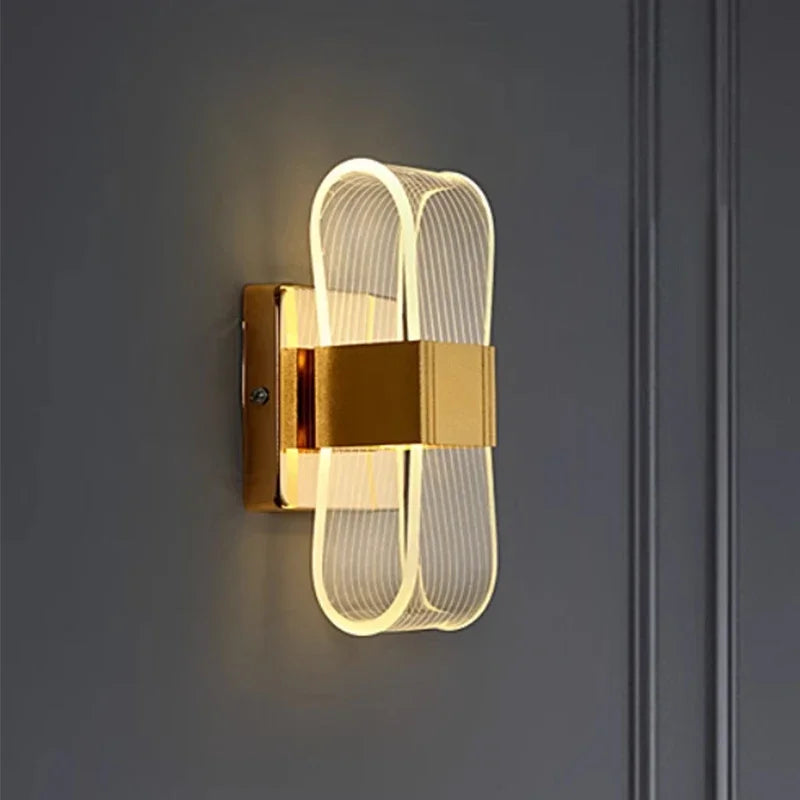 Modern Nordic LED Wall Sconce Luxury Gold Bedside & Background Light