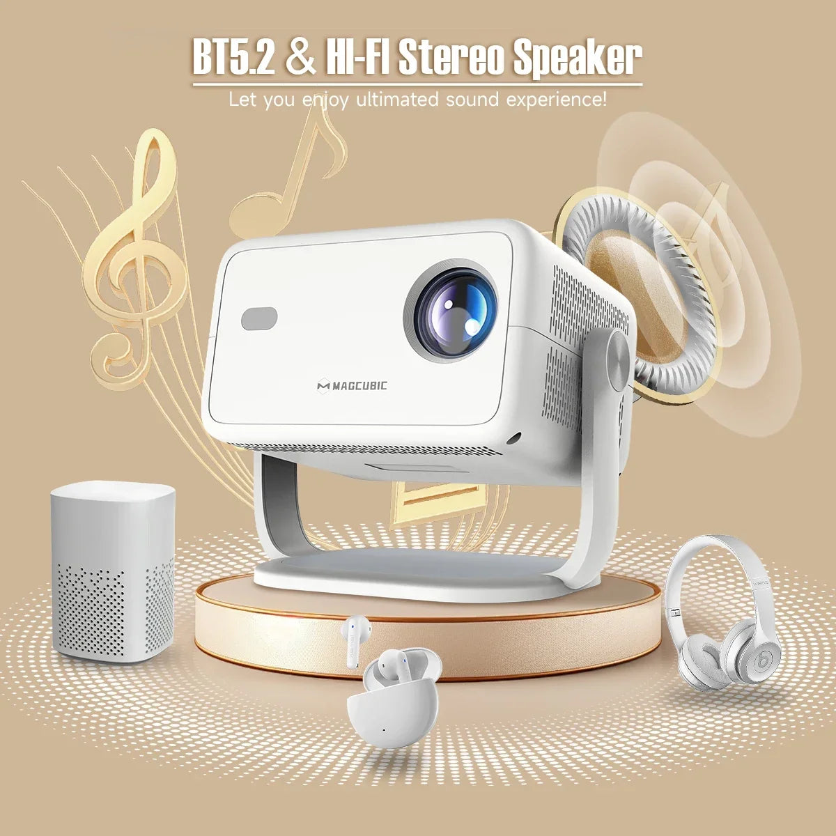 Magcubic 4K Portable Projector with Android 11 and 650ANSI Brightness
