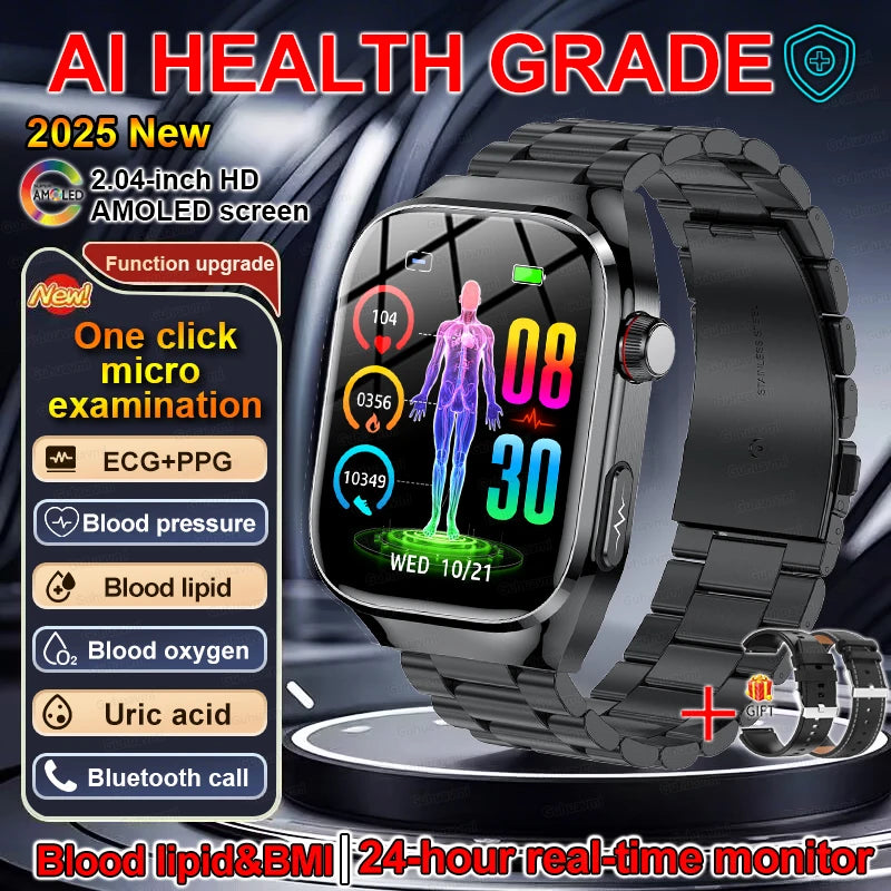 2.04" Smartwatch with Voice Calls, ECG & Full Health Monitoring