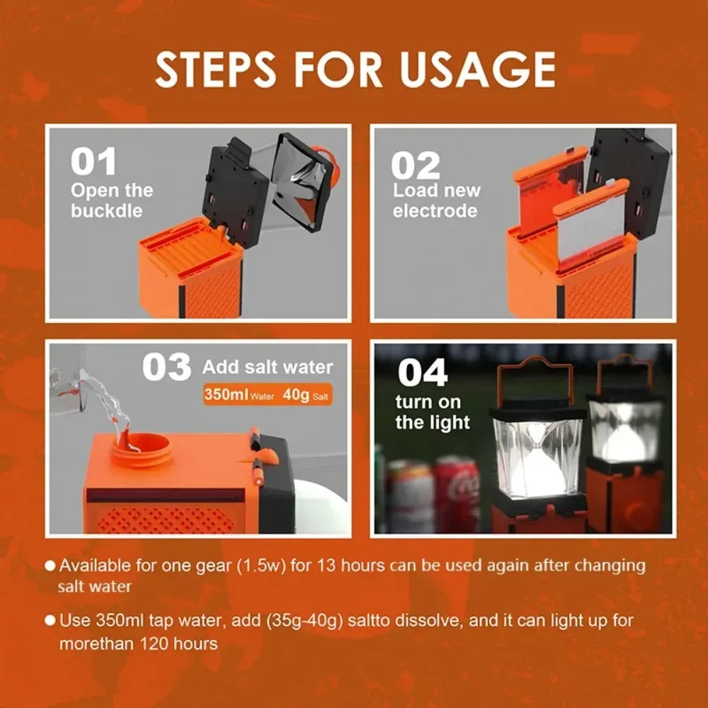Portable Salt Water Emergency Lamp Battery-Free Eco-Friendly Light