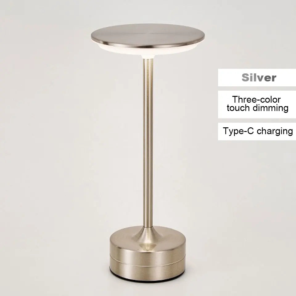 Modern Metal LED Desk Lamp with Stepless Brightness Adjustment