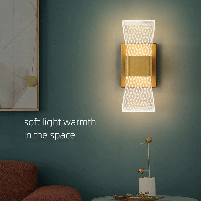 Modern Nordic LED Wall Sconce Luxury Gold Bedside & Background Light