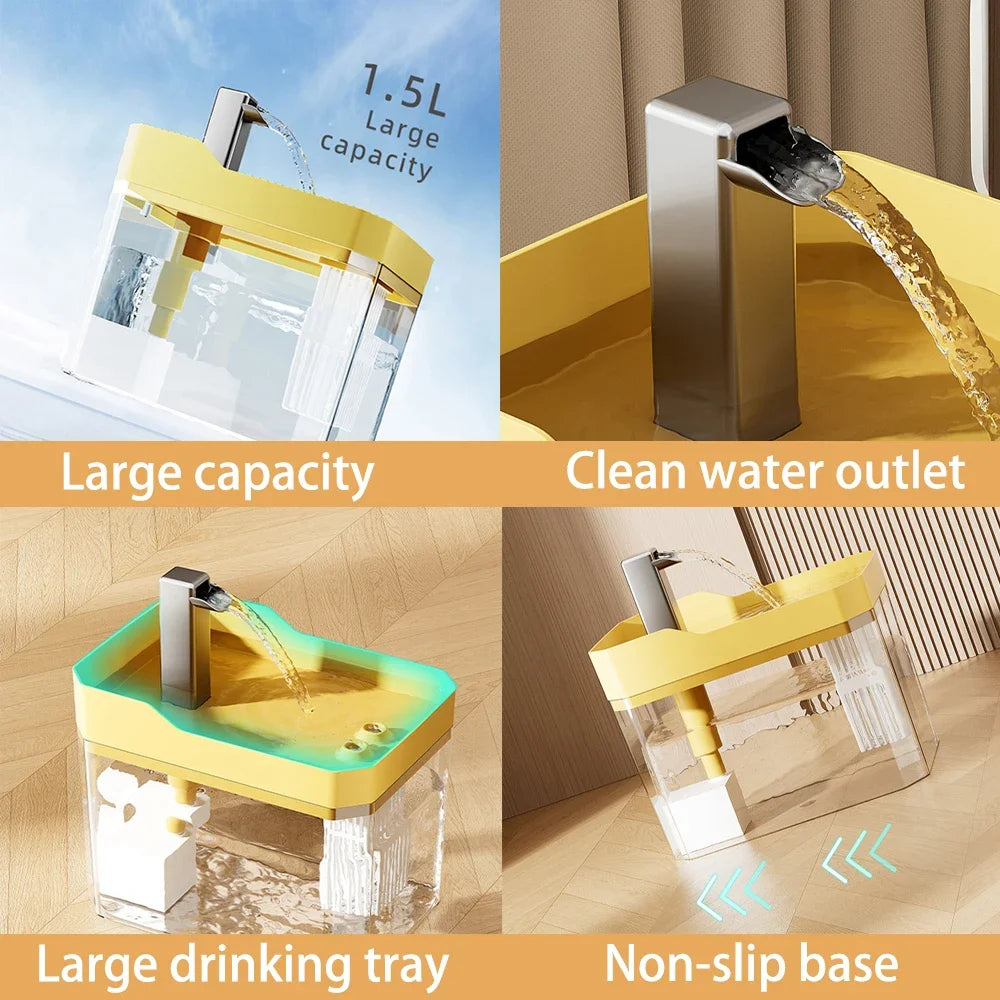 Automatic Cat Water Fountain with Filter and USB Pump – 1.5L Capacity