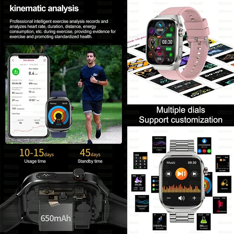 2.04" Smartwatch with Voice Calls, ECG & Full Health Monitoring