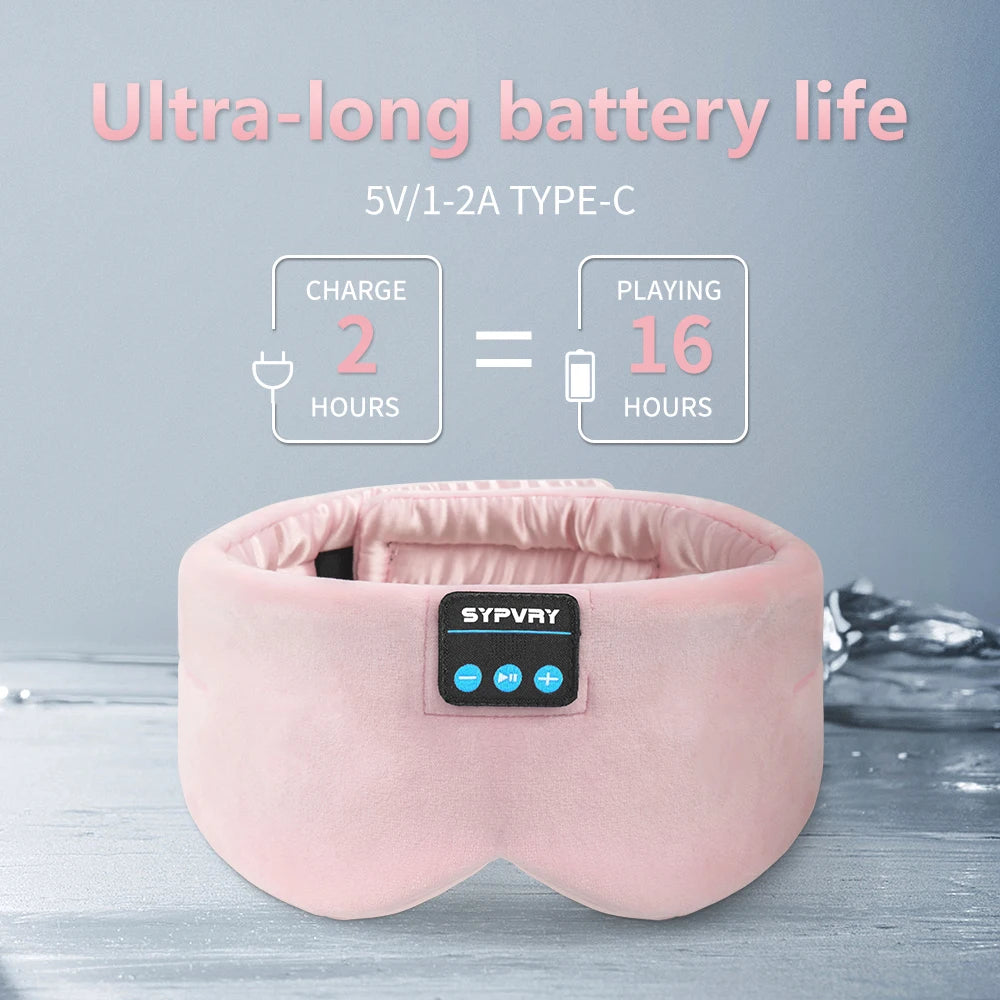 Wireless Music Sleep Mask Bluetooth 5.2 Headphones for Travel and Insomnia Relief