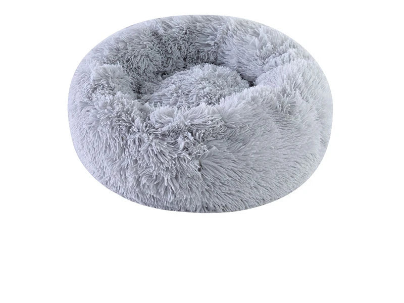Soft Plush Cat Bed Washable Round Nest for Small Pets