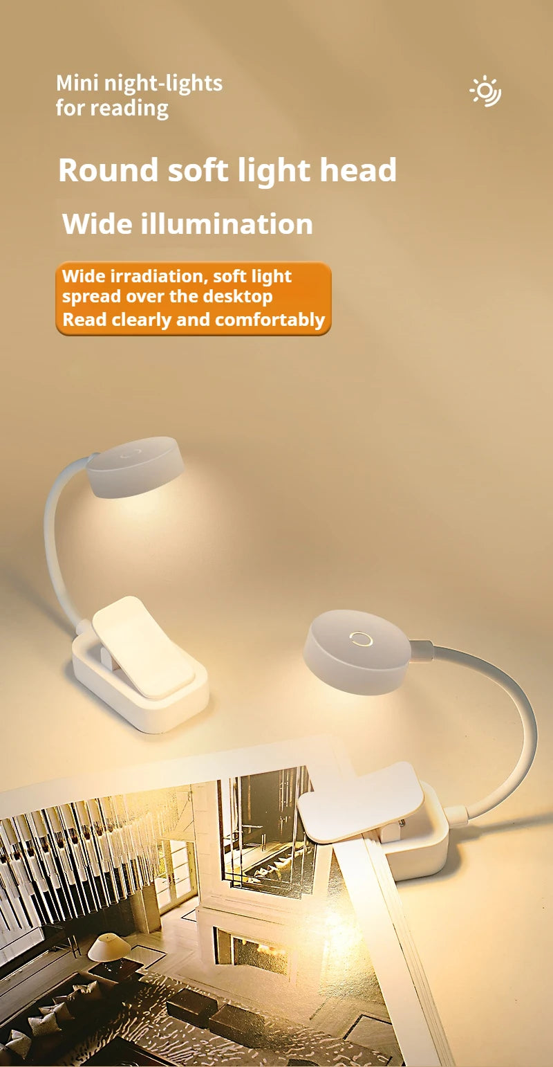 Portable Foldable Book Light for Bedtime Reading with 360° Gooseneck