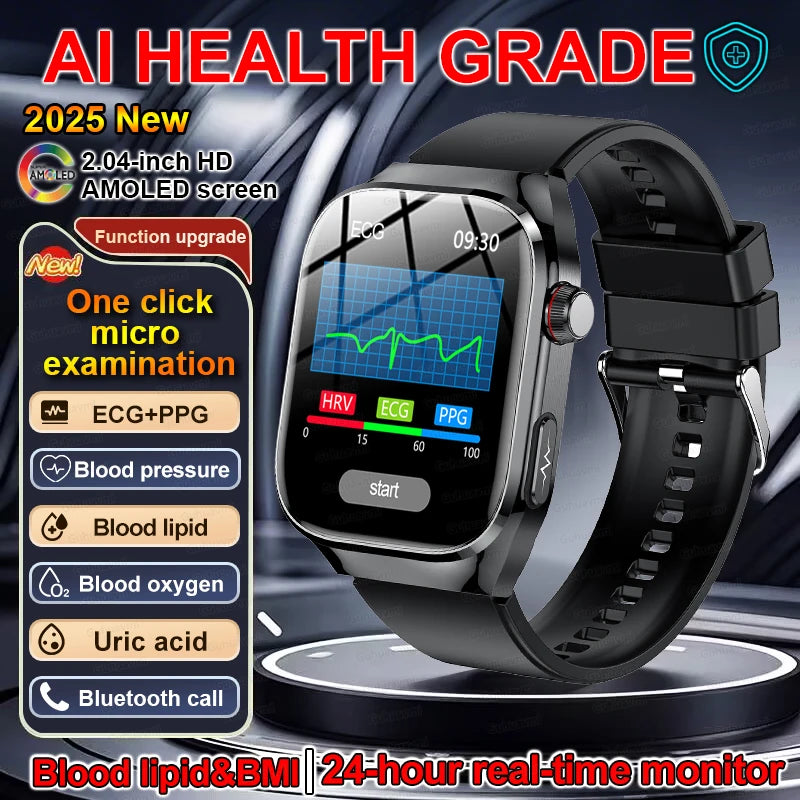 2.04" Smartwatch with Voice Calls, ECG & Full Health Monitoring
