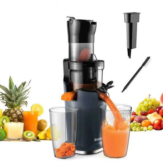 BioloMix Cold Press Juicer with 78mm Feed Chute and 200W Quiet Motor