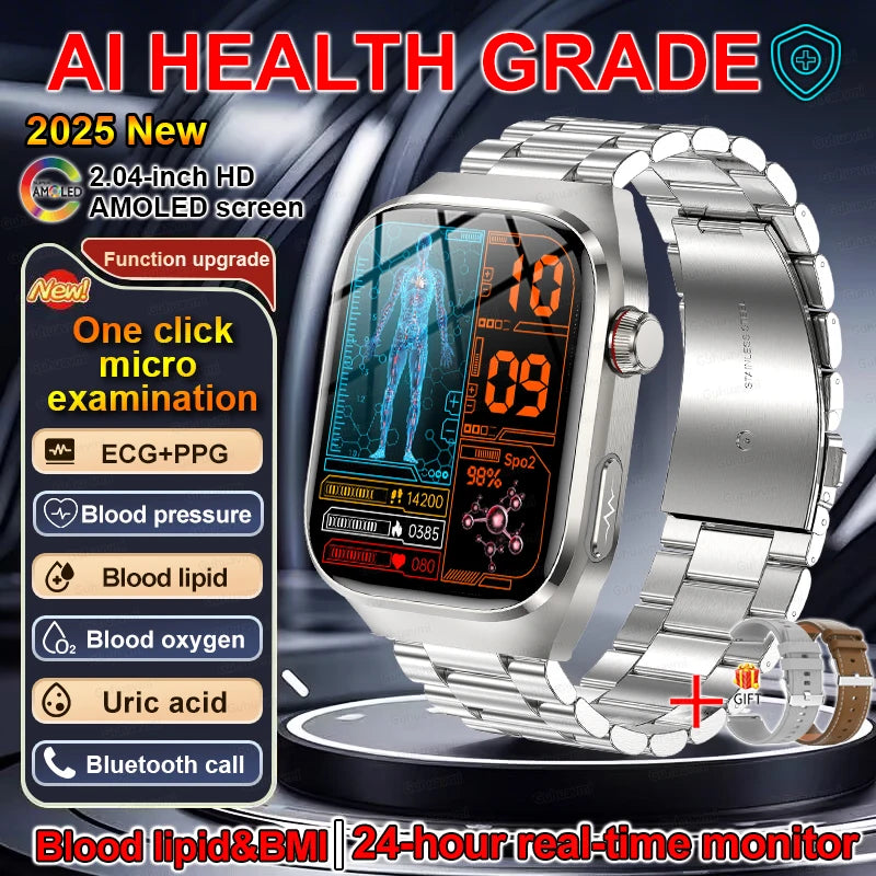 2.04" Smartwatch with Voice Calls, ECG & Full Health Monitoring
