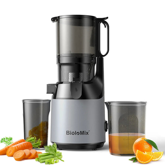 BioloMix Cold Press Juicer with 130mm Feed Chute and Triple Mesh Filtration