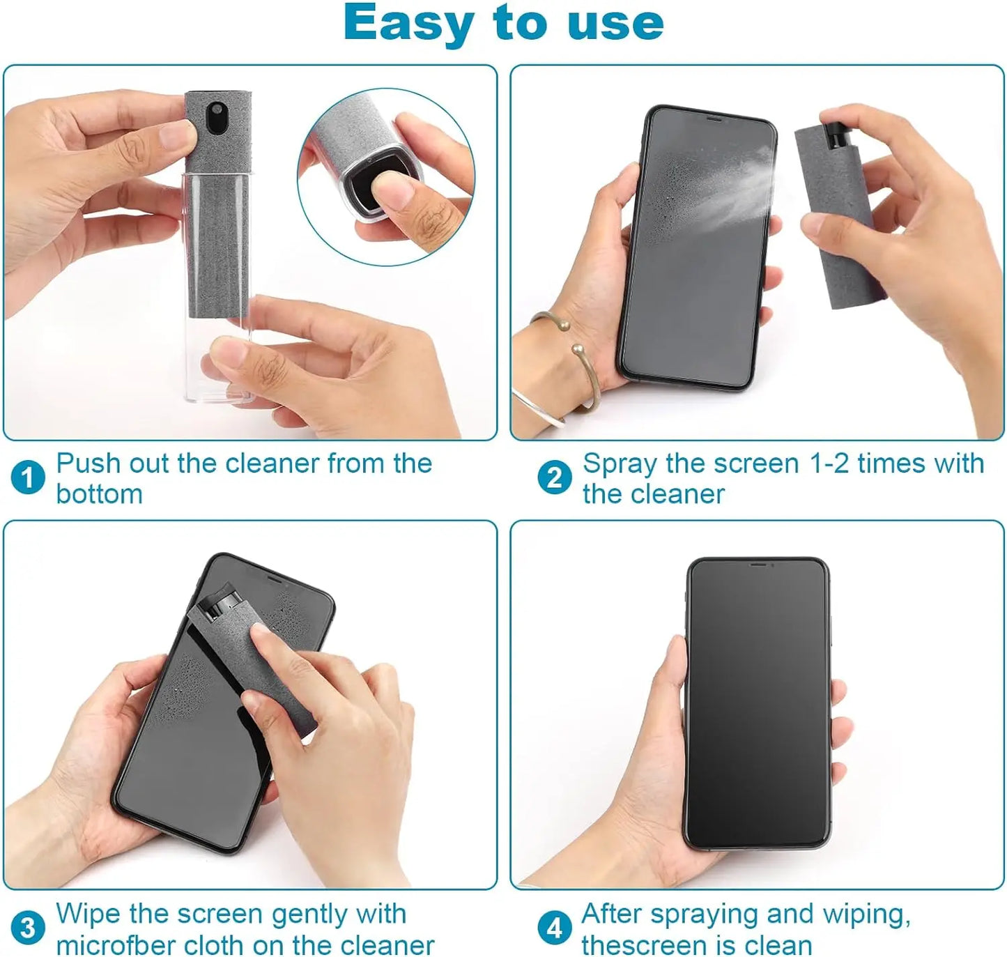 Screen Cleaning Kit with Spray and Wipe for Laptop, Phone and TV