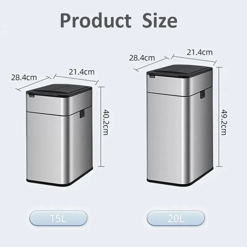 Automatic Sensor Bin 20L Stainless Steel Smart Trash Can