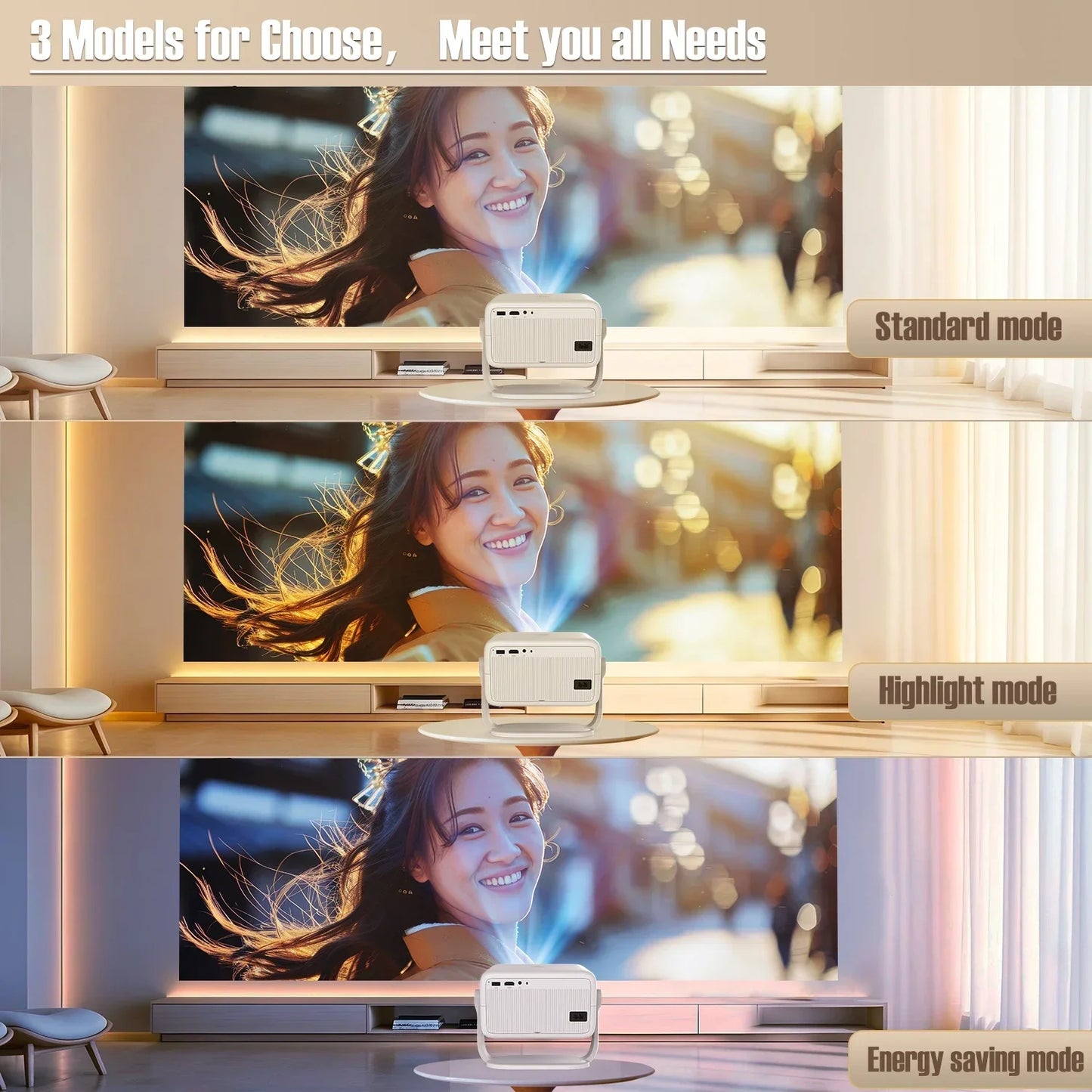 Magcubic 4K Portable Projector with Android 11 and 650ANSI Brightness