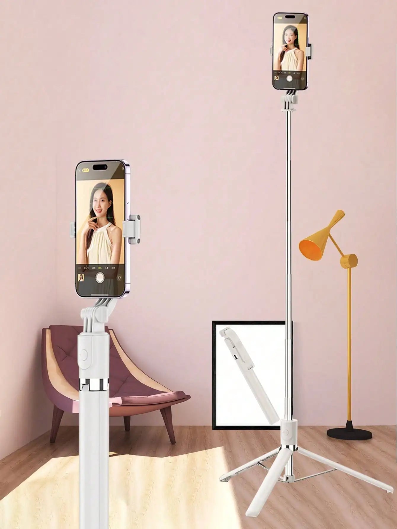 Extendable Mobile Tripod Monopod with Stable Base and Compact Design