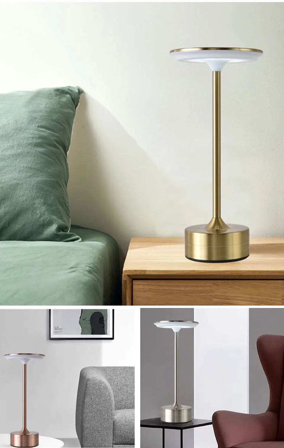 Modern Metal LED Desk Lamp with Stepless Brightness Adjustment