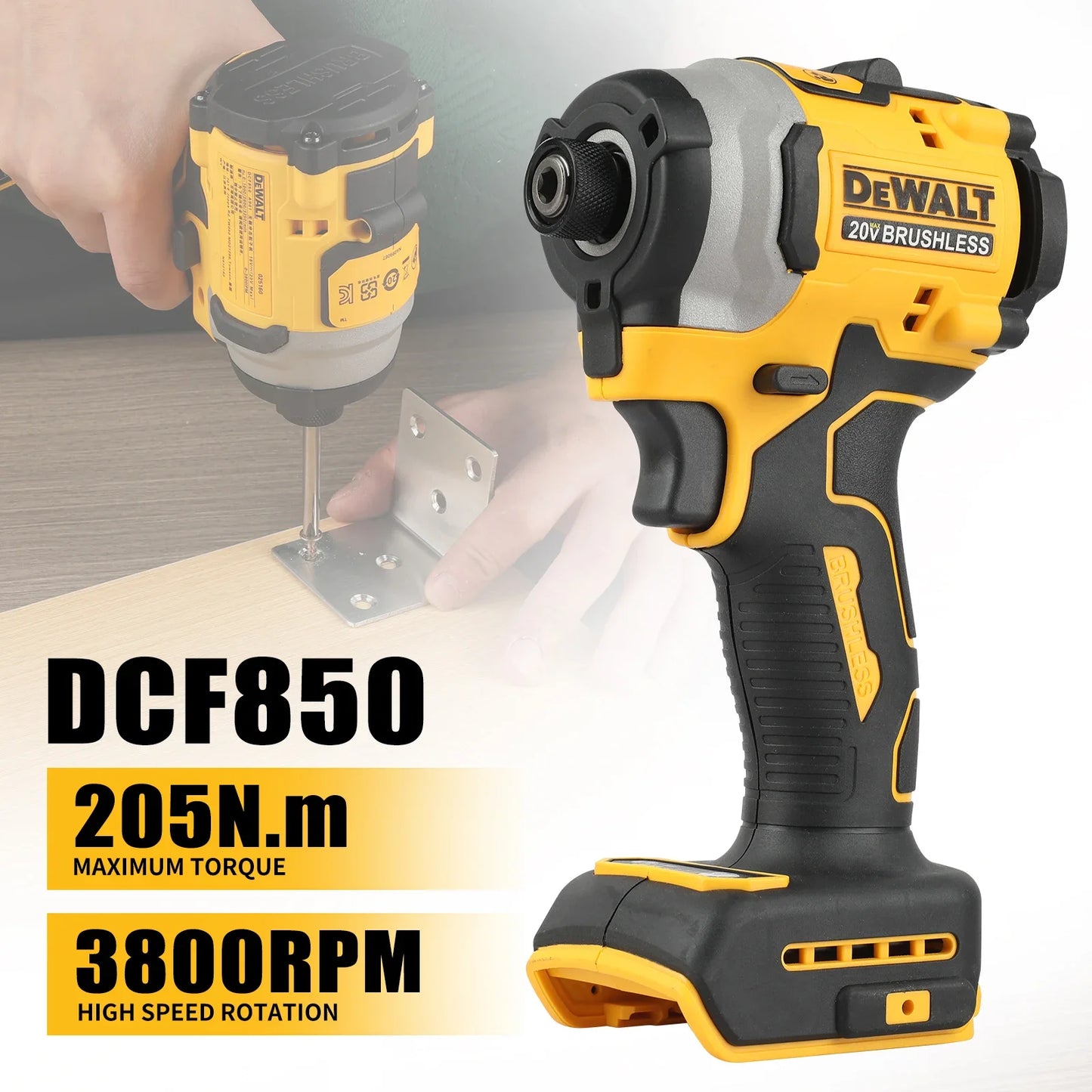 DEWALT Cordless Impact Driver with Brushless Motor and High Torque