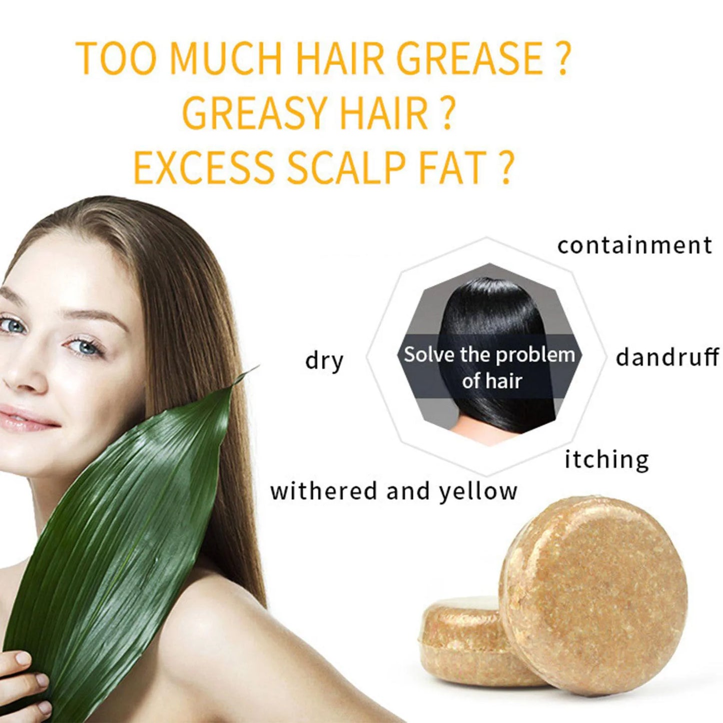 Ginger Shampoo Bar for Hair Growth Cold Processed, Plant-Based Formula