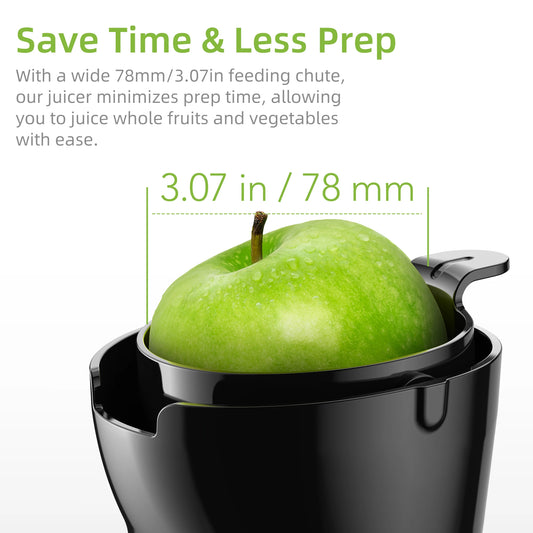 BioloMix Cold Press Juicer with 78mm Feed Chute and 200W Quiet Motor