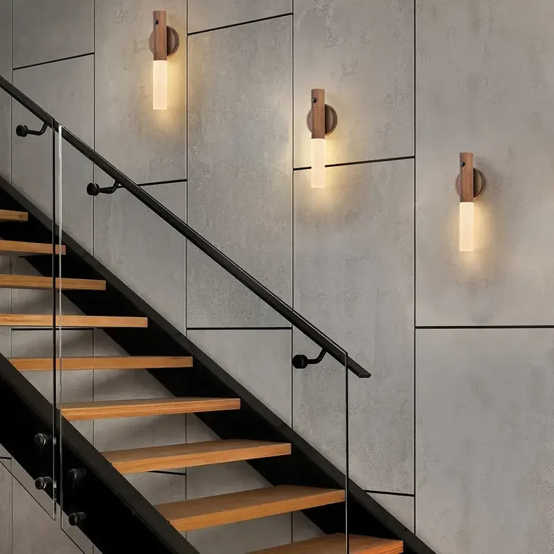 Wireless Motion Sensor Night Lamp LED Magnetic Rechargeable Light for Home