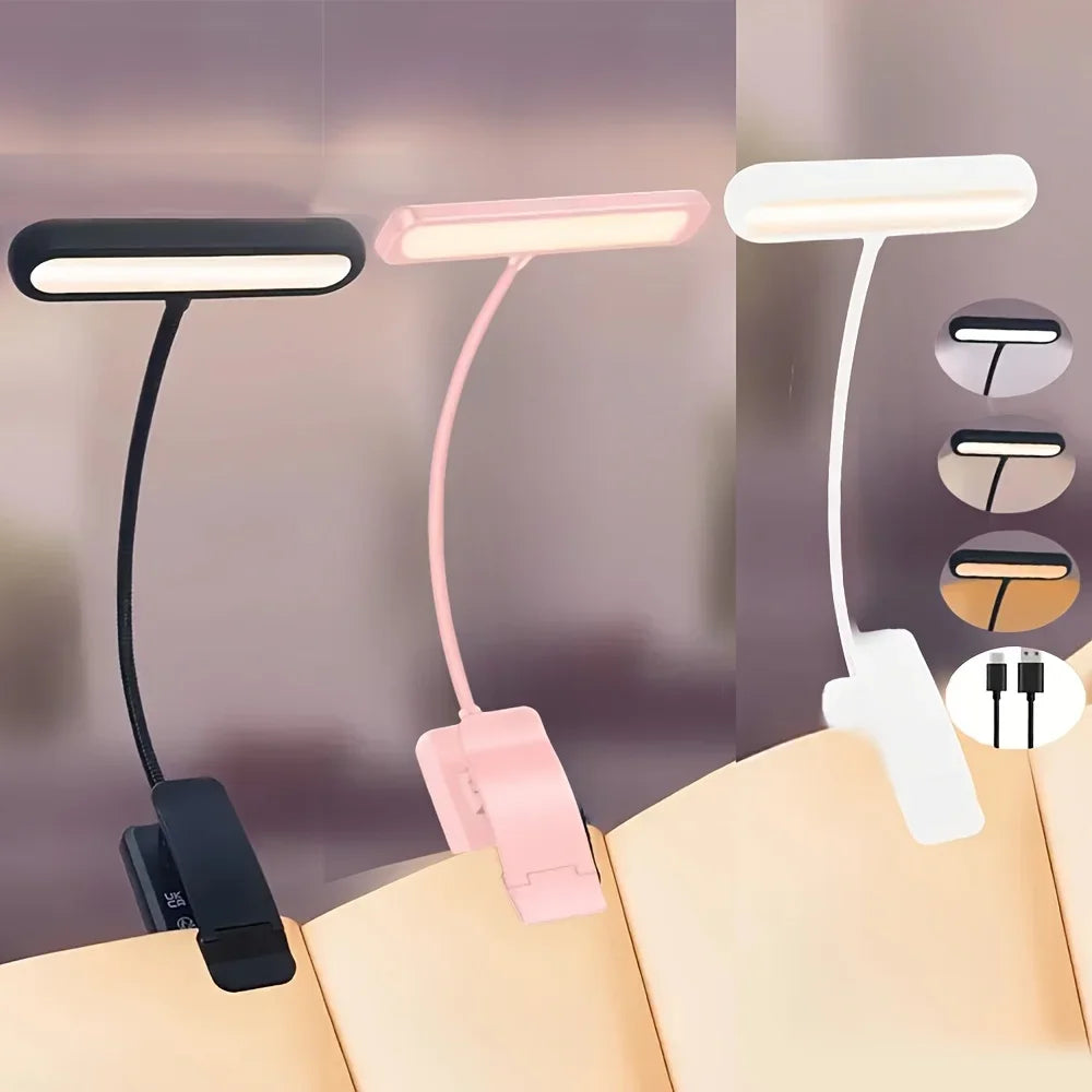 Portable Dimmable Book Light for Night Reading with USB Charging