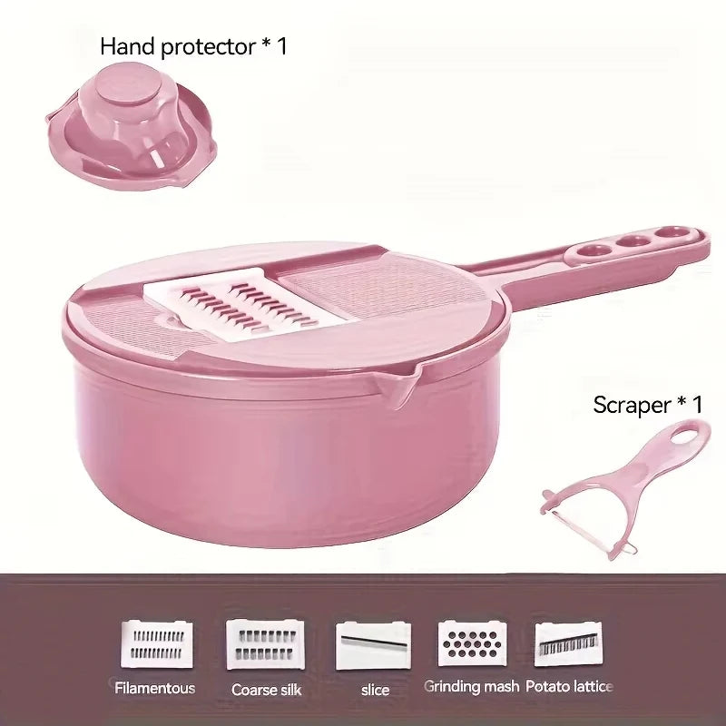 Multi-Functional 9-in-1 Manual Vegetable Slicer with Interchangeable Blades