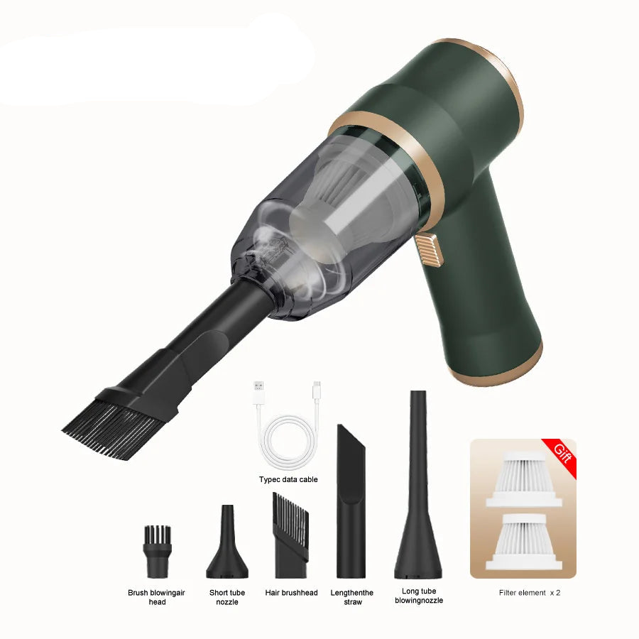 Mini Wireless Car Vacuum Cleaner with Powerful Suction for Home and Auto Use