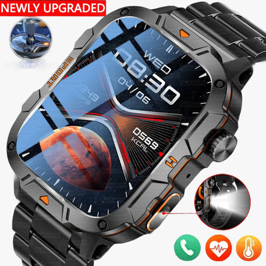 Men's Sports Smartwatch with HD Bluetooth Call & 100+ Modes – Military Grade