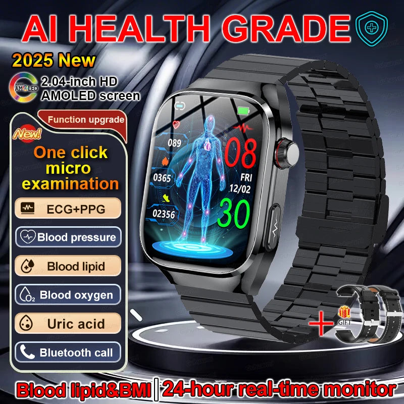 2.04" Smartwatch with Voice Calls, ECG & Full Health Monitoring