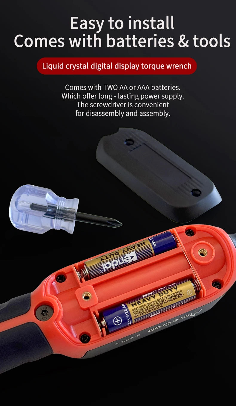 High Precision Digital Torque Wrench 1–340Nm for Automotive and Bike Repair Preset, LED, and Audible Alerts