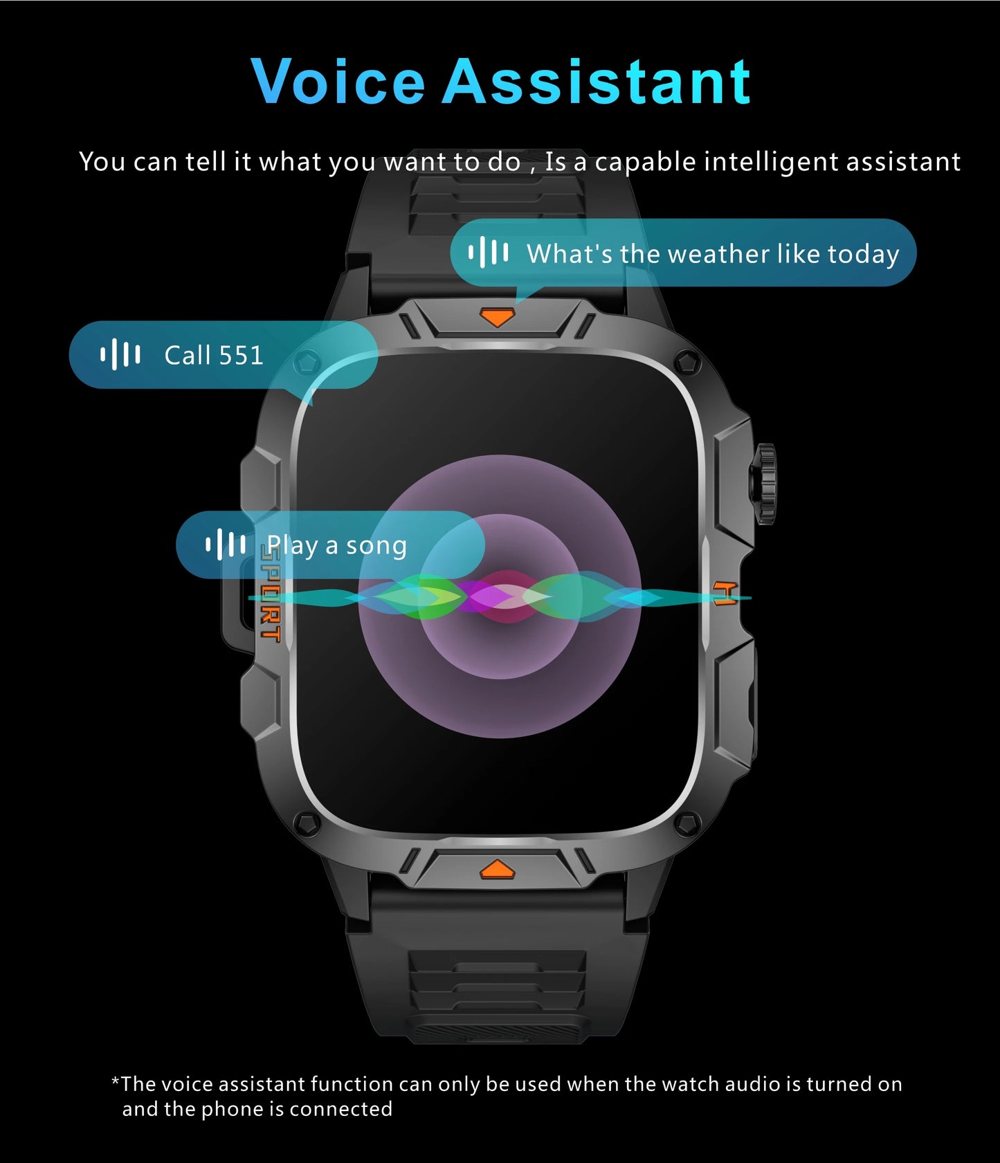 Men's Sports Smartwatch with HD Bluetooth Call & 100+ Modes – Military Grade