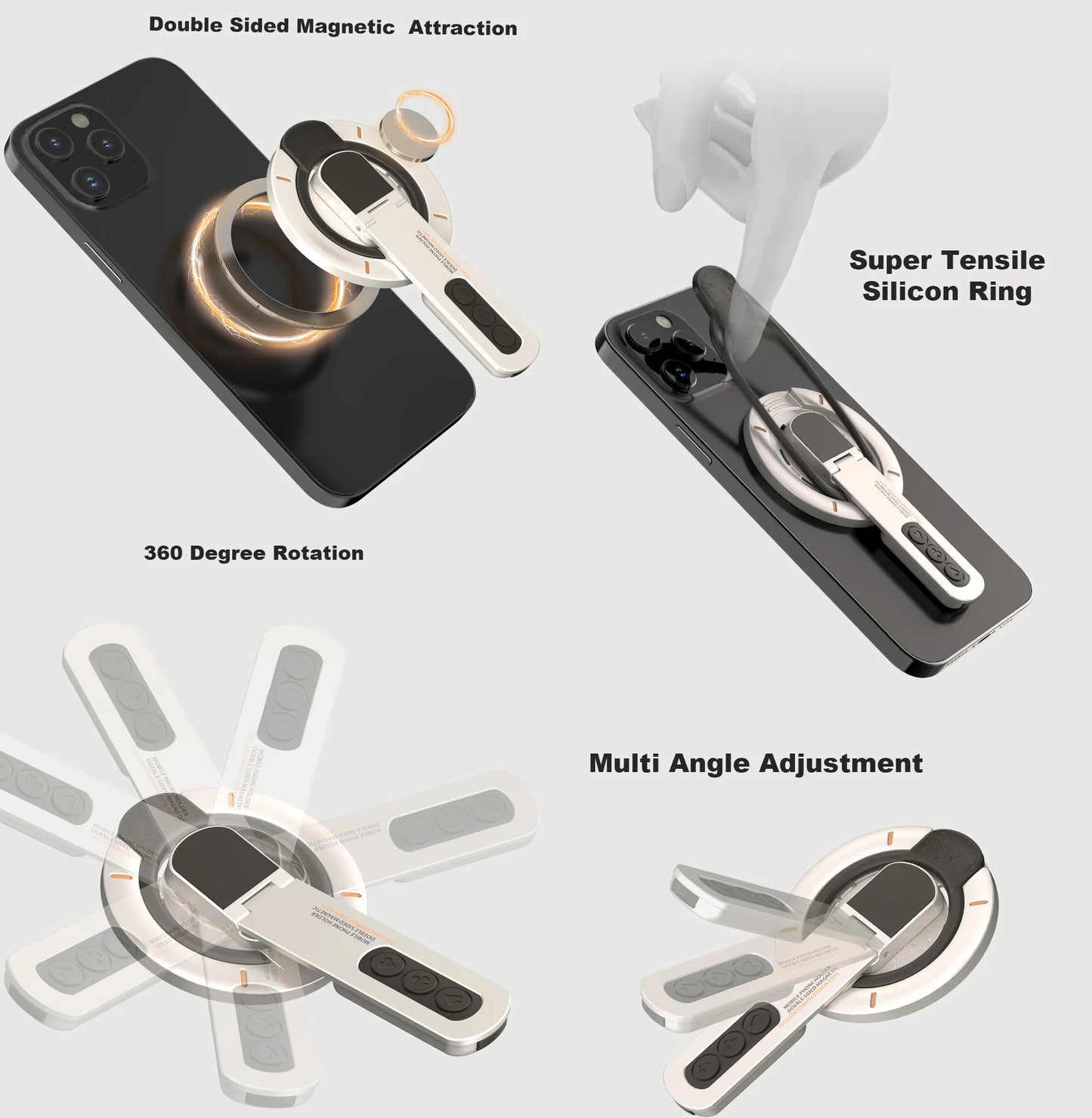 Magnetic Decompression Phone Stand with 360° Rotation for All Devices