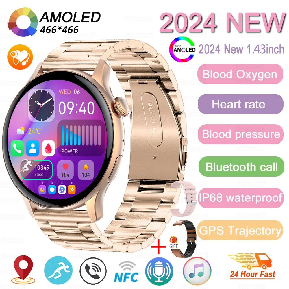 Women’s Sports Smartwatch with 1.43 in AMOLED Screen and Wellness Features