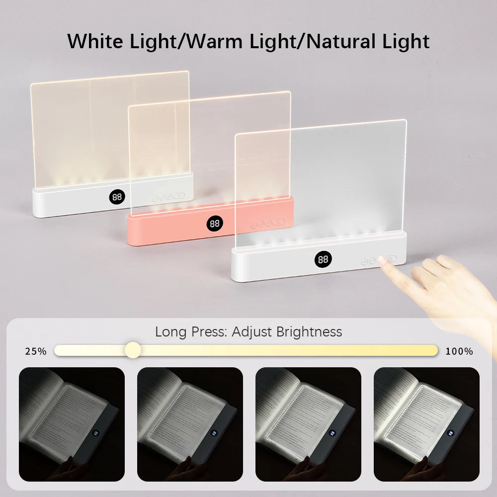 LED Book Light with Timer and Rechargeable Battery for Bedtime Reading