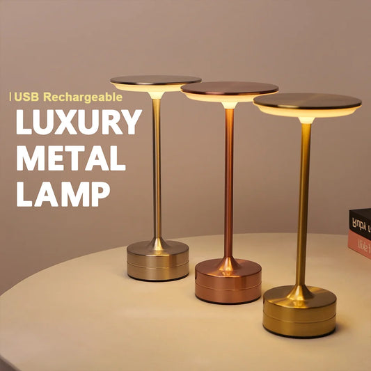 Modern Metal LED Desk Lamp with Stepless Brightness Adjustment