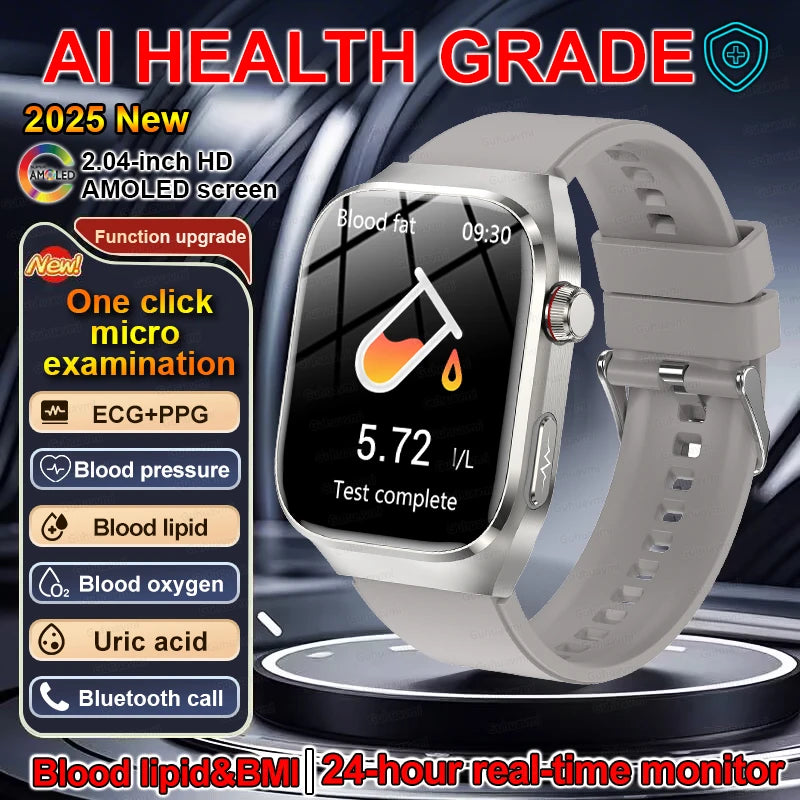 2.04" Smartwatch with Voice Calls, ECG & Full Health Monitoring