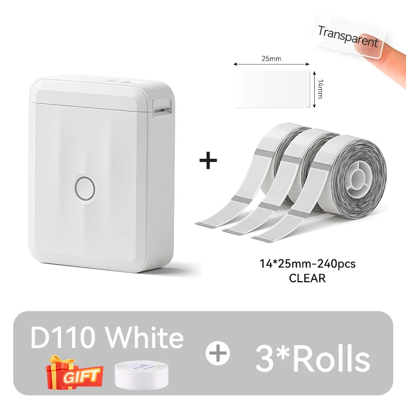 Portable NIIMBOT D110 Label Maker with Tape and App Support