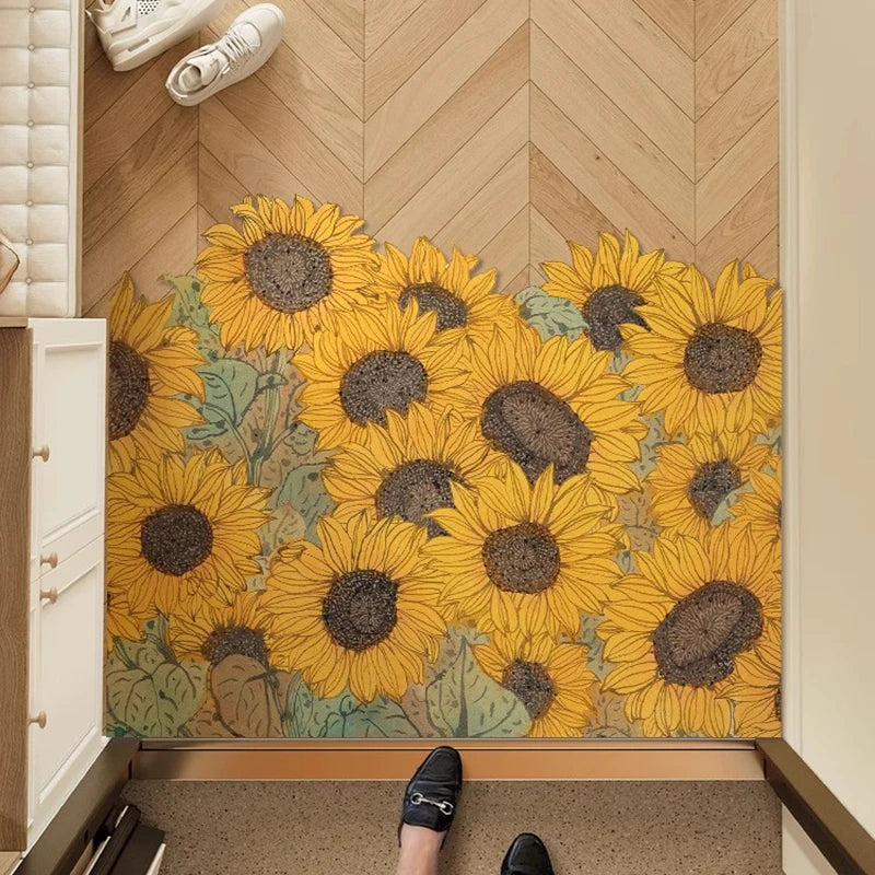 Large Non-Slip PVC Leather Door Mat Waterproof & Oil-Proof Entrance Rug