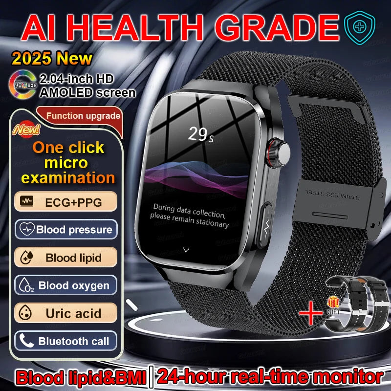 2.04" Smartwatch with Voice Calls, ECG & Full Health Monitoring