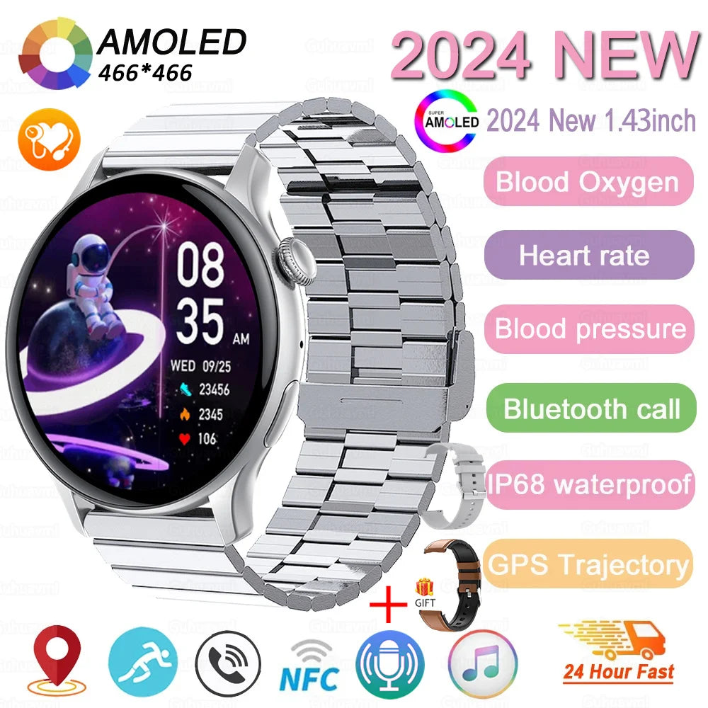 Women’s Sports Smartwatch with 1.43 in AMOLED Screen and Wellness Features