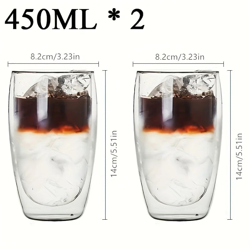 Transparent Borosilicate Double Wall Glass for Espresso, Drinks, and Desserts