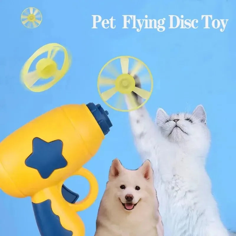 Funny Flying Disc Cat Toy Handheld Launcher for Active Kittens