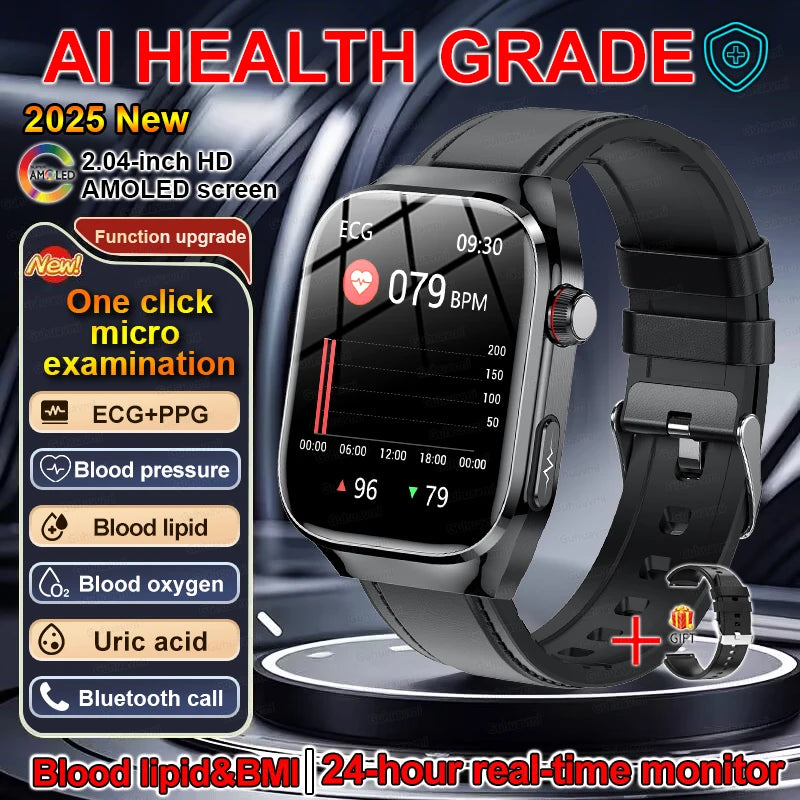 2.04" Smartwatch with Voice Calls, ECG & Full Health Monitoring